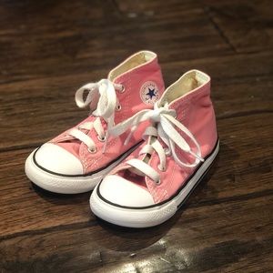 Pink high top converse